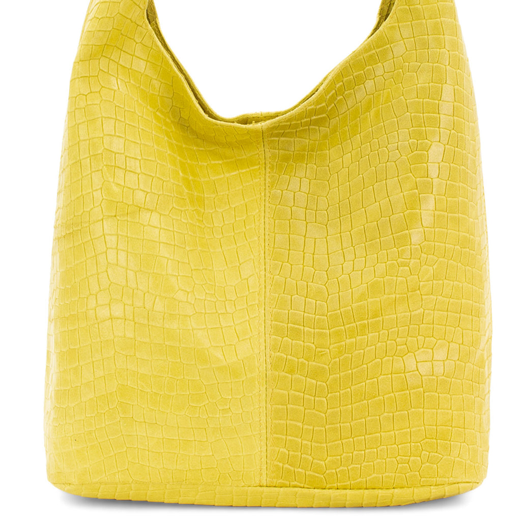 Yellow leather Crocodile Print Hobo Bag | LEAK | Gifts | Homeware | Accessories