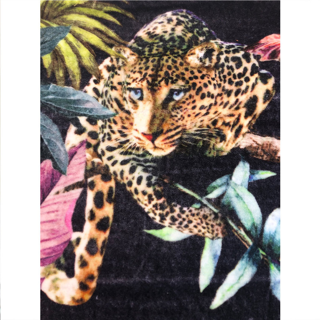 Tropical Leopard Velvet Cushion Cover With Inner | LEAK | Gifts | Homeware | Accessories