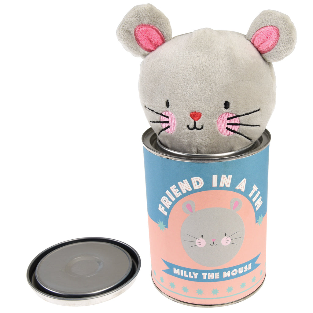 Millie the mouse friend in a tin